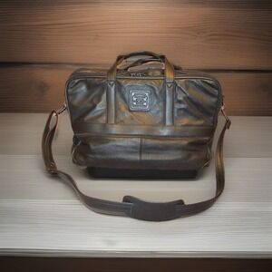 Vtg Geoffrey Beene Leather Executive Briefcase Business Travel  Attache Bag